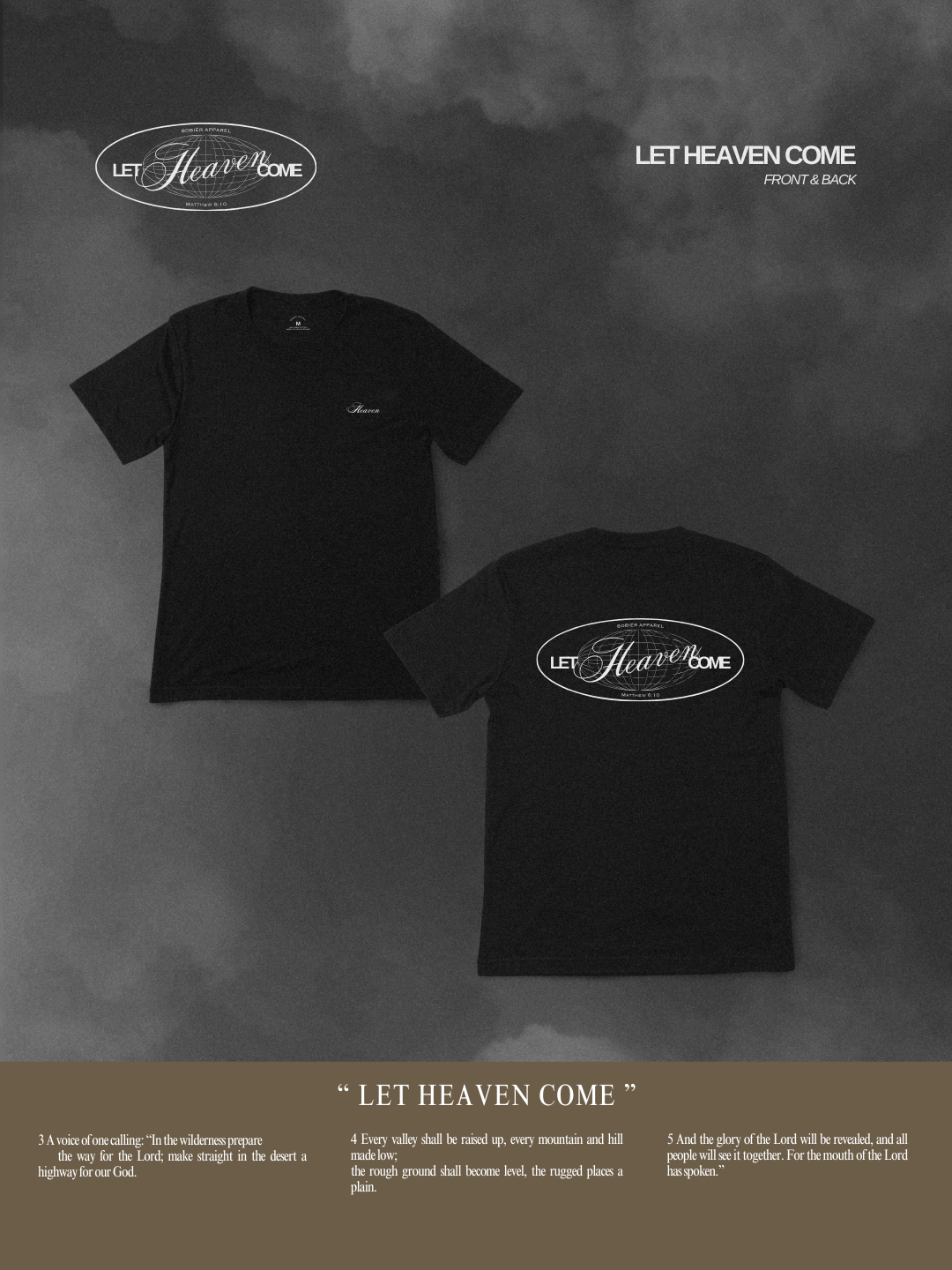 "LET HEAVEN COME" Shirt - Black