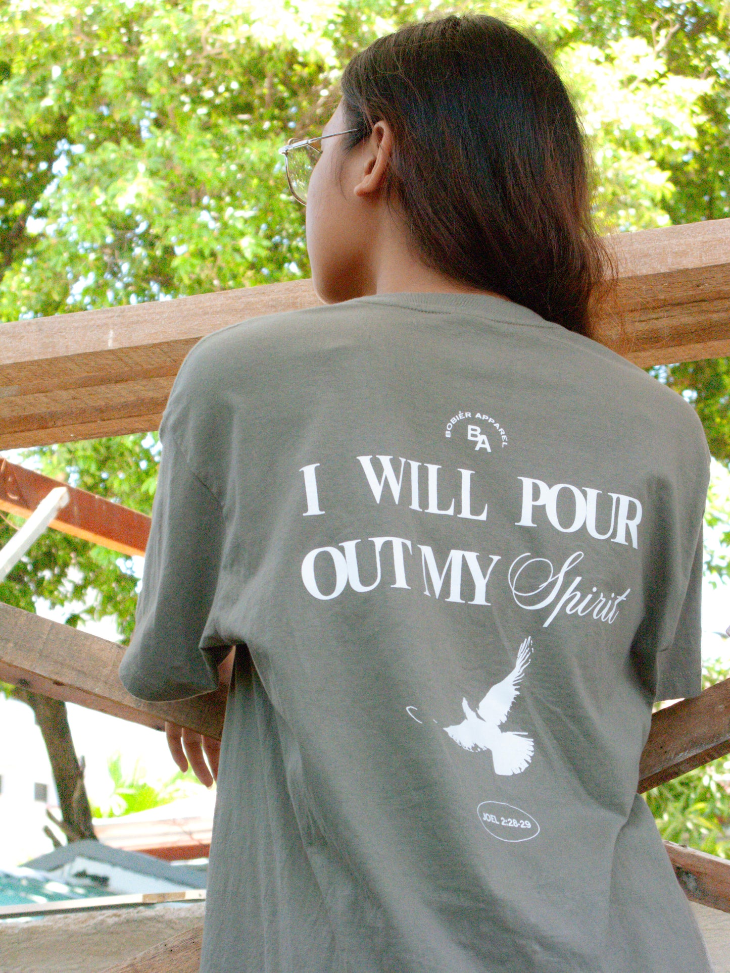 “I WILL POUR OUT" Shirt - Sage